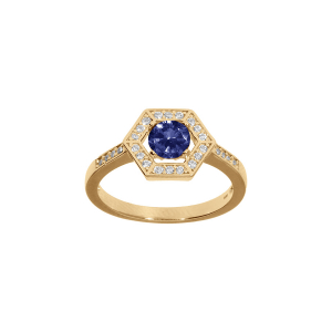 BAGUE VERMEIL OXYDE BLEU ET CONTOUR OXYDES BLANCS