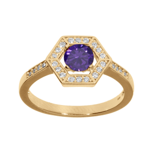 BAGUE VERMEIL OXYDE VIOLET ET CONTOUR OXYDES BLANCS