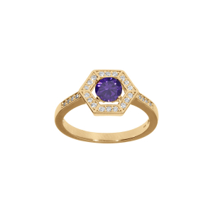 BAGUE VERMEIL OXYDE VIOLET ET CONTOUR OXYDES BLANCS