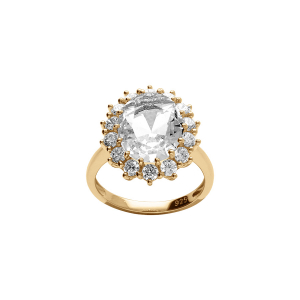 BAGUE VERMEIL ROYALE  OXYDE BLANC (17 MM X 14 MM)