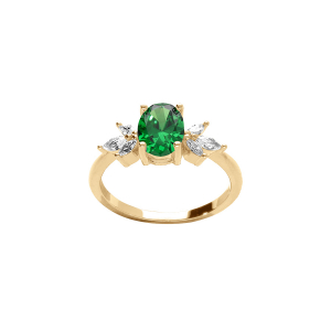 BAGUE VERMEIL OXYDES BLANCS ET VERT