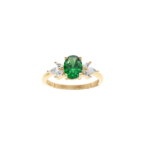 BAGUE VERMEIL OXYDES BLANCS ET VERT