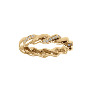 ALLIANCE VERMEIL TORSADÉE LISSE ET OXYDES BLANCS SERTIS
