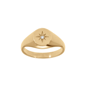 BAGUE VERMEIL FORME CHEVALIERE OVALE ETOILE OXYDE BLANC
