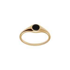BAGUE VERMEIL PETITE CHEVALIERE PAVÉ FORME ROND ONYX IMITTATION