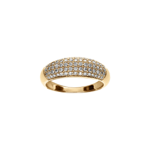 BAGUE VERMEIL JONC PAVÉ OXYDES BLANCS SERTIS