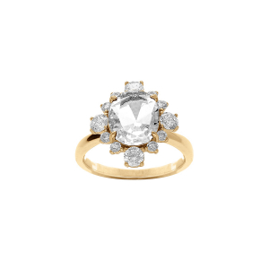 BAGUE VERMEIL OXYDE CENTRALE BLANC CONTOUR OXYDES BLANCS SERTIS