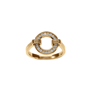 BAGUE VERMEIL CERCLE EVIDÉ OXYDES BLANCS SERTIS
