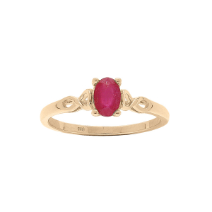 BAGUE VERMEIL MOTIF INFINI RUBIS VÉRITABLE