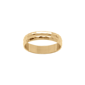 BAGUE VERMEIL ALLIANCE DIAMANTÉ 5 MM ASPECT MARTELÉ