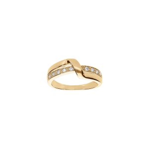 BAGUE VERMEIL CROISEE PIERRES BLANCHES SYNTHETIQUE