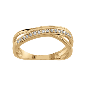 BAGUE VERMEIL CROISEE PIERRES BLANCHES