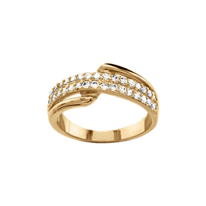 BAGUE VERMEIL PIERRES BLANCHES SYNTHETIQUE