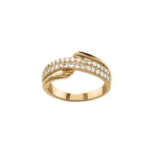 BAGUE VERMEIL PIERRES BLANCHES SYNTHETIQUE