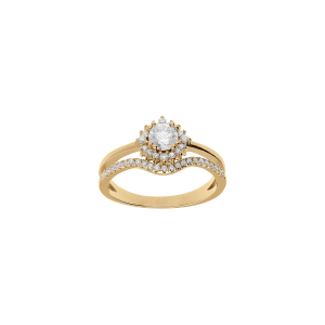 BAGUE VERMEIL DOUBLE OXYDES BLANCS