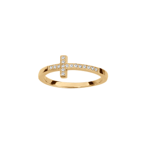 BAGUE VERMEIL CROIX COUCHEE OXYDES MICRO SERTIS