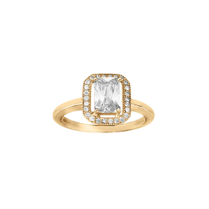 BAGUE VERMEIL PAVE OXYDE BLANC SERTI AVEC OXYDES MICRO SERTIS