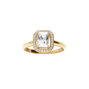 BAGUE VERMEIL PAVE OXYDE BLANC SERTI AVEC OXYDES MICRO SERTIS