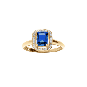 BAGUE VERMEIL PAVE OXYDE BLEU SERTI AVEC OXYDES MICRO SERTIS