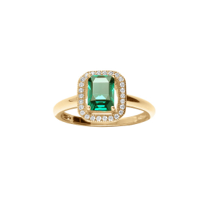 BAGUE VERMEIL PAVE OXYDE VERT SERTI AVEC OXYDES MICRO SERTIS