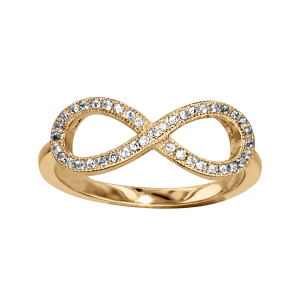 BAGUE VERMEIL INFINI GRAND MODELE OXYDES BLANCS SERTIS