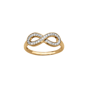 BAGUE VERMEIL INFINI GRAND MODELE OXYDES BLANCS SERTIS