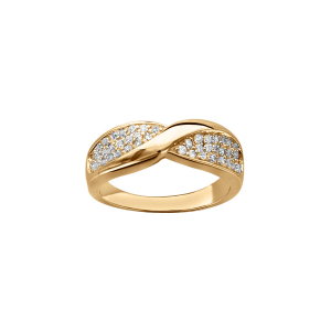 BAGUE VERMEIL CROISEE OXYDES SERTIS BLANCS
