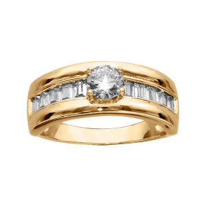 ALLIANCE VERMEIL OXYDES BLANCS SERTIS RAIL CARRÉS ET SOLITAIRE OXYDE BLANC