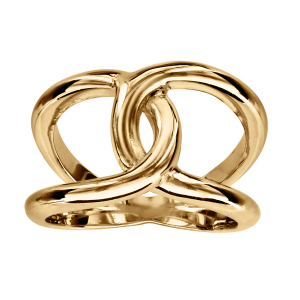 BAGUE VERMEIL MASSIF 2 ANNEAUX CROISES