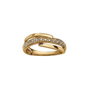 BAGUE VERMEIL CROISEE OXYDES BLANCS SERTIS