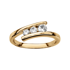BAGUE VERMEIL 3 OXYDES BLANCS