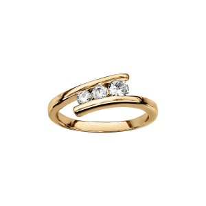BAGUE VERMEIL 3 OXYDES BLANCS