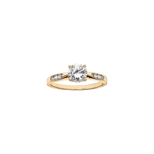 BAGUE VERMEIL 1 OXYDE SERTI 4 GRIFFES + OXYDES