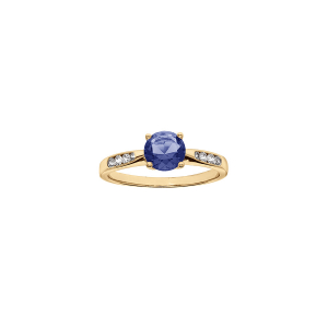 BAGUE VERMEIL GRAND DIAMETRE 1 OXYDE BLEU SERTI 4 GRIFFES + OXYDES BLANCS