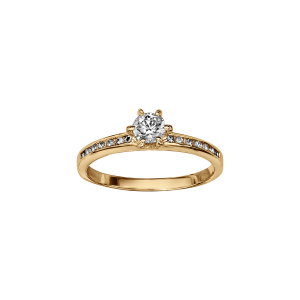 BAGUE VERMEIL 1 OXYDE BLANC SERTI 6 GRIFFES + OXYDES BLANCS SERTIS