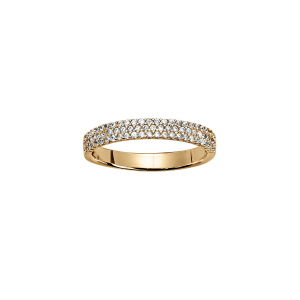BAGUE VERMEIL 3 RANGEES OXYDES BLANCS SERTI