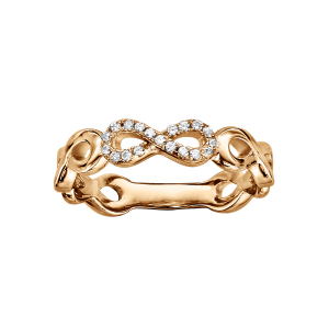 BAGUE VERMEIL INFINI AVEC OXYDES BLANCS SERTIS