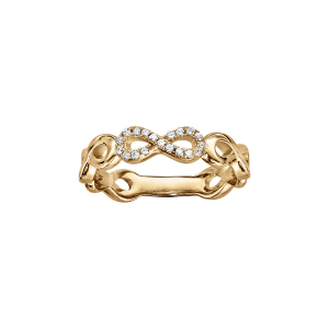BAGUE VERMEIL INFINI AVEC OXYDES BLANCS SERTIS