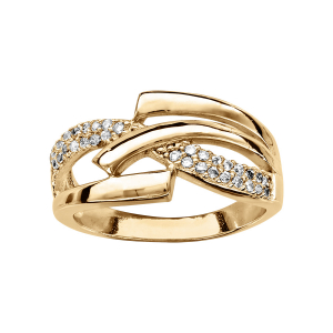 BAGUE VERMEIL CROISEE OXYDES BLANCS SERTIS