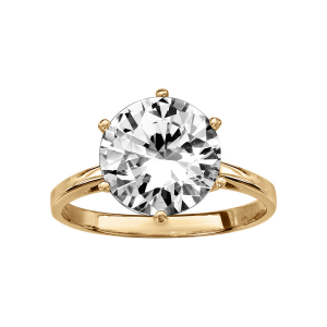 BAGUE VERMEIL SOLITAIRE 1 OXYDE BLANC 11MM SERTI 6 GRIFFES