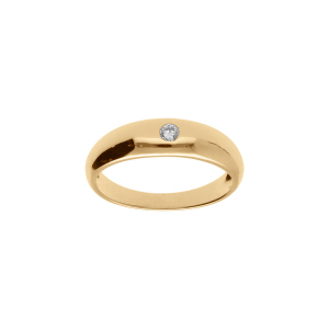 BAGUE VERMEIL JONC ANGLAIS 5MM  1 OXYDE BLANC SERTI