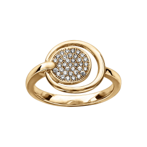 BAGUE VERMEIL RONDELLE OXYDES BLANCS SERTIS