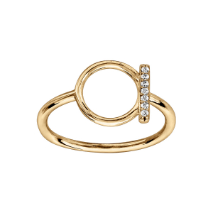 BAGUE VERMEIL CERCLE ET BARETTE OXYDES BLANCS SERTIS