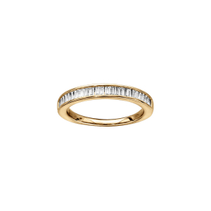 BAGUE VERMEIL OXYDE BAGUETTE SERTI RAIL BLANCS