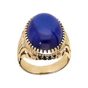 BAGUE VERMEIL MIXTE CABOCHON ZIRCONIUM BLEU