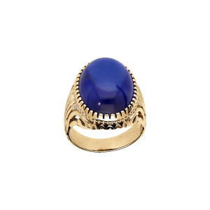 BAGUE VERMEIL MIXTE CABOCHON ZIRCONIUM BLEU