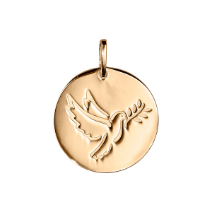 PENDENTIF VERMEIL MEDAILLE RONDE COLOMBE