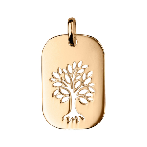PENDENTIF VERMEIL PLAQUE RECTANGULAIRE AVEC ARBRE DE VIE AJOURE