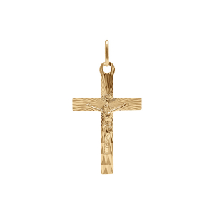 PENDENTIF VERMEIL jÉSUS SUR CROIX DIAMANTÉ 34MM x 20 MM
