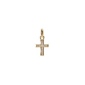 PENDENTIF CROIX VERMEIL OXYDES BLANCS SERTIS PETIT MODELE